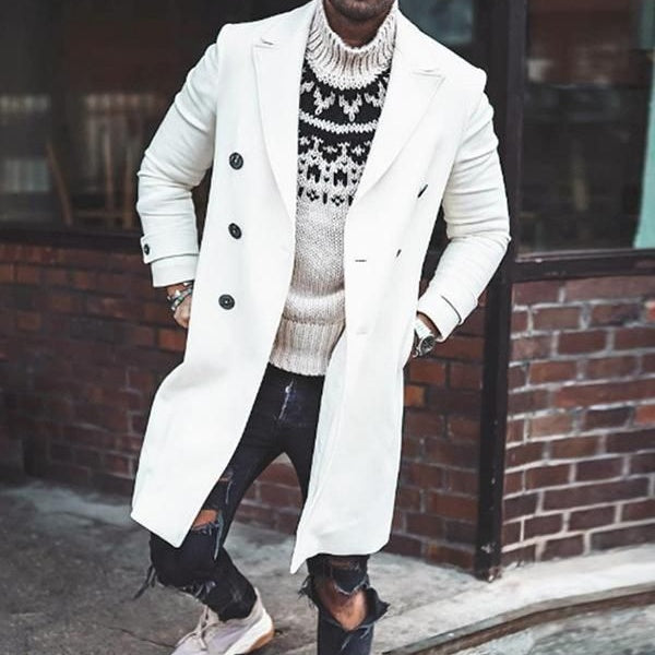 Coat Men's Long Woolen Coat