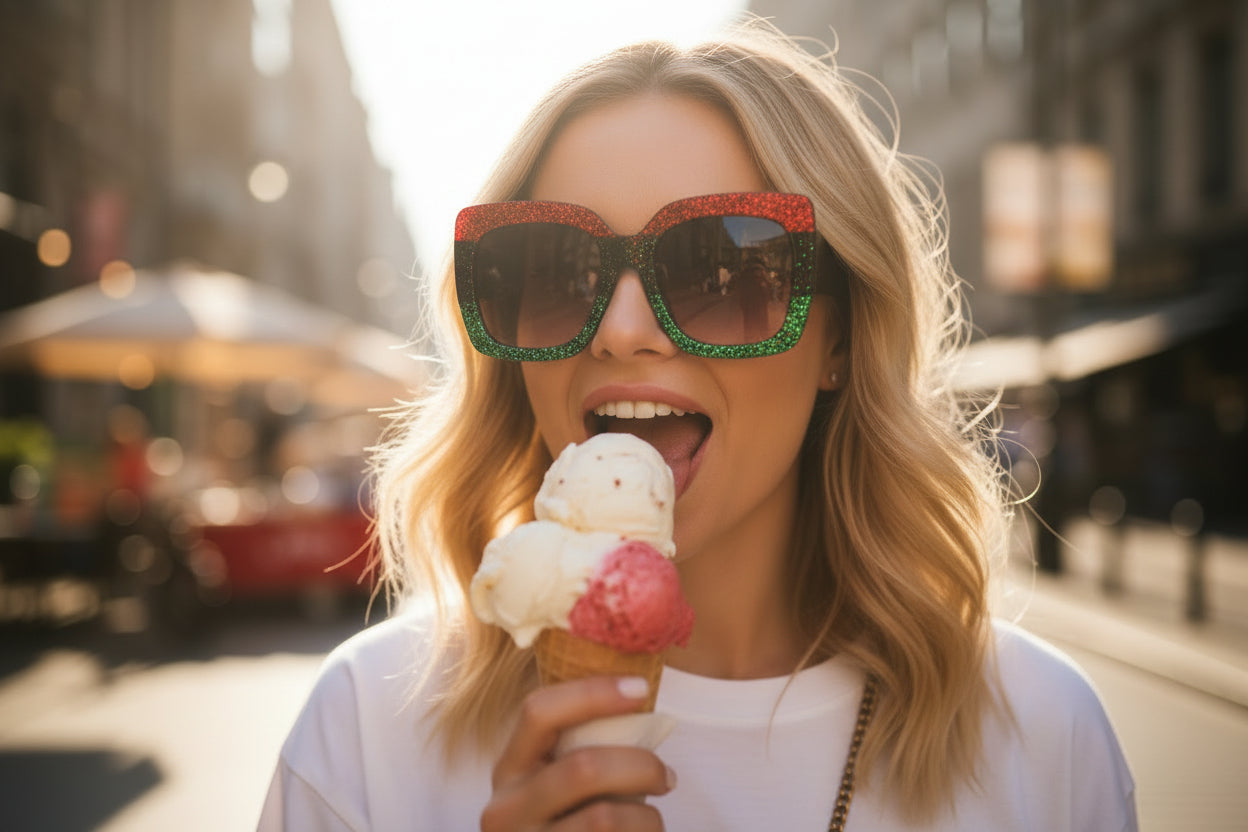 Colorful glitter sunglasses retro sunglasses