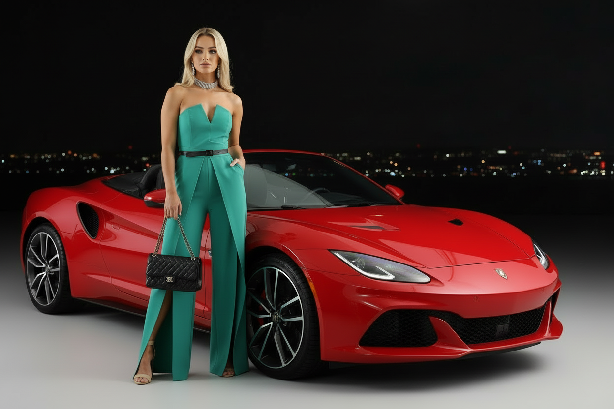 Hollow Long Jumpsuit Women Fashion Zipper Fitted Split Jumpsuit Elegant Breast Wide Leg Jumpsuit