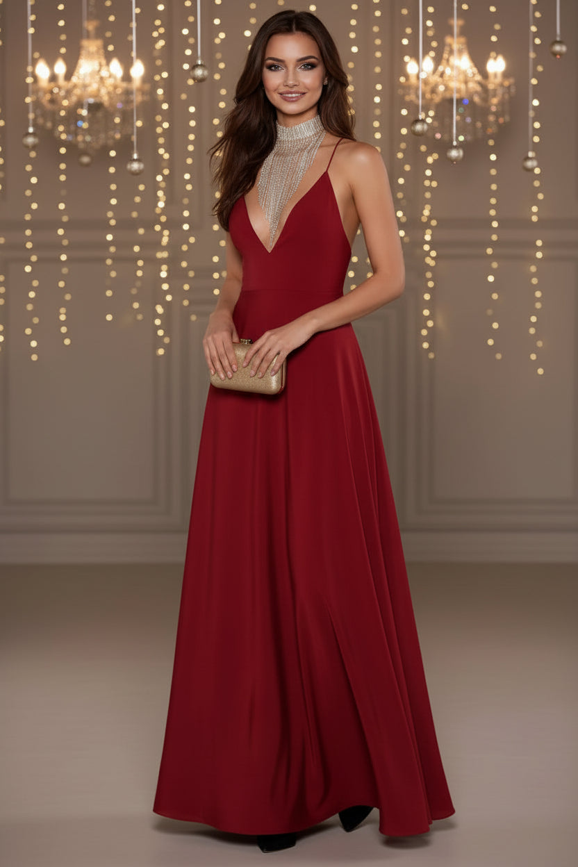 European And American Fashion Simple Wild Necklace Luxury Rhinestone Tassel Necklace Sexy Bar Club Accessories Choker