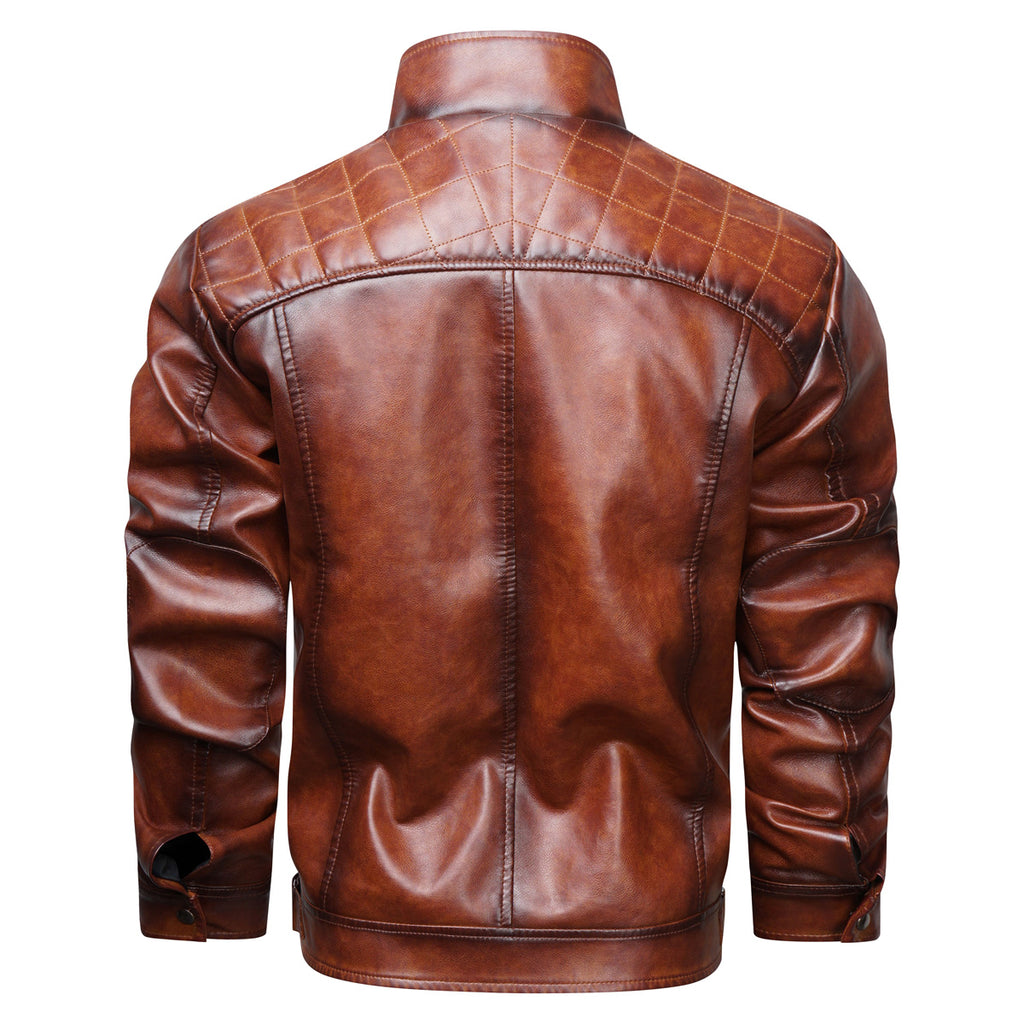 Men's Retro Faux Leather Cafe Racer Jacket - Stylish & Trendy
