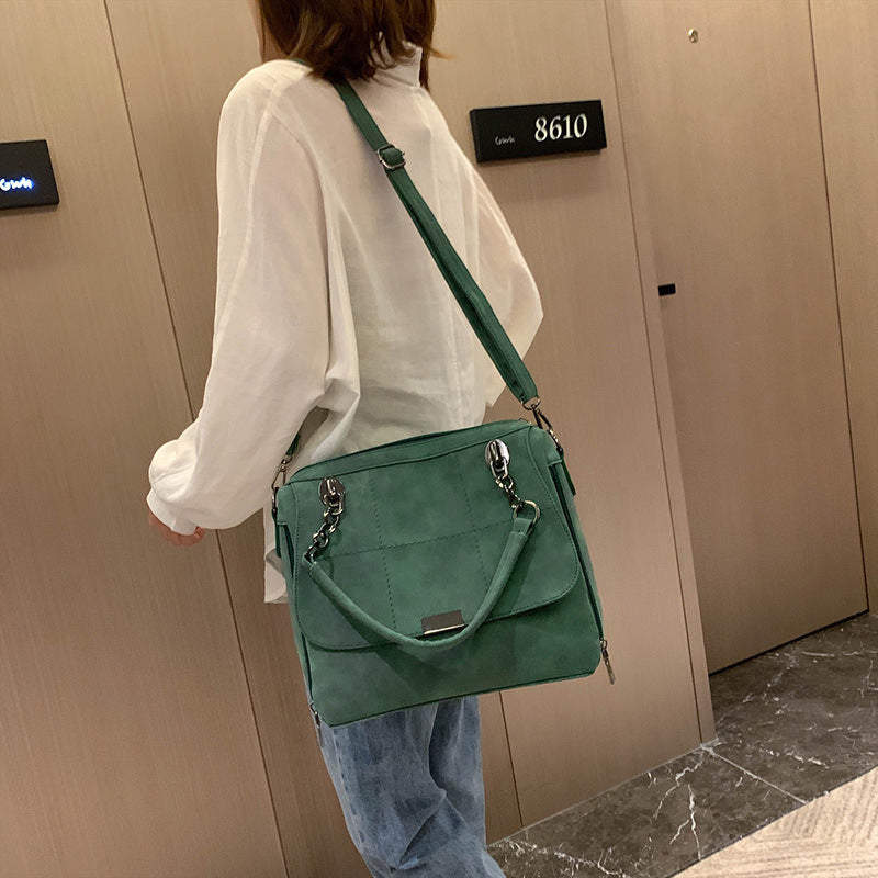 Bags Large Capacity Matcha Green PU Leather Lady Totes Boston Bag for Travel Hand Bags