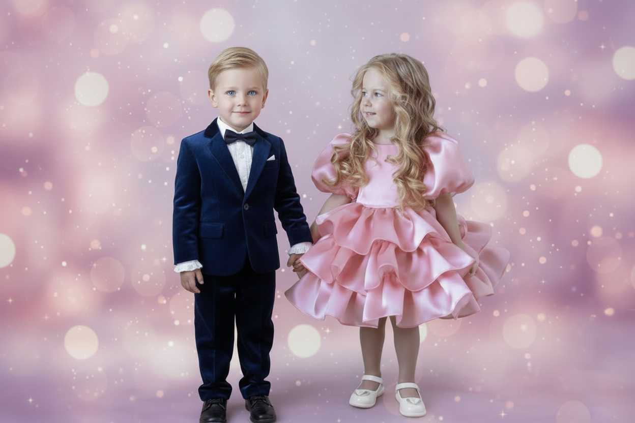 Dresses Of Bride Fellow Kids Bow Short Sleeve