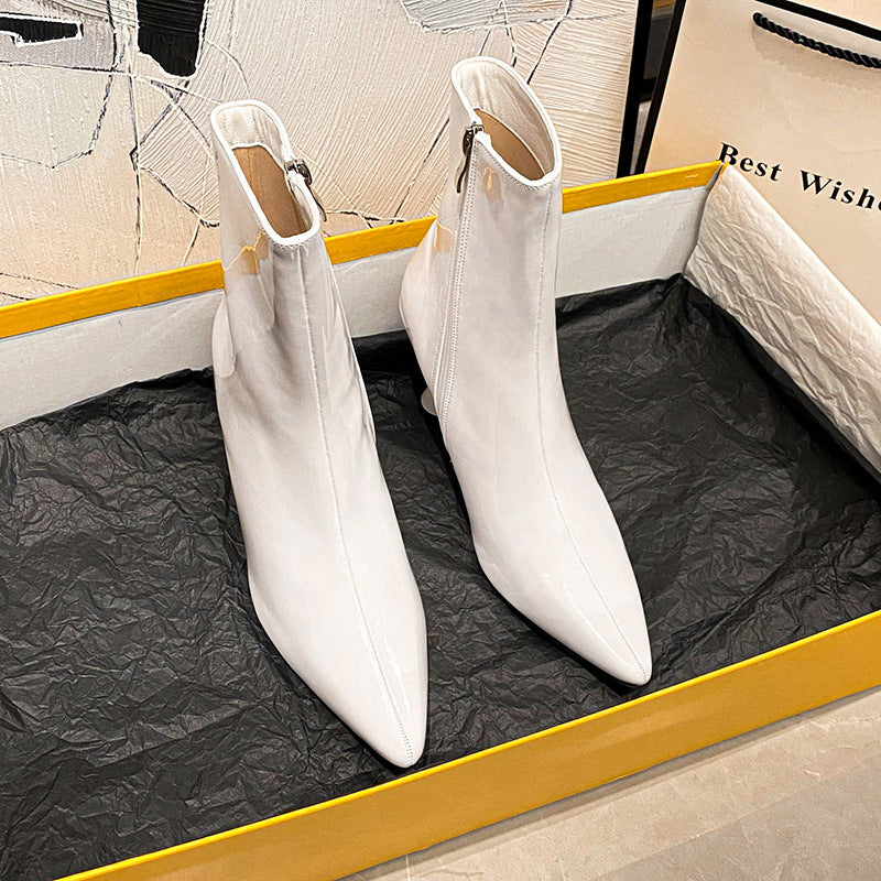 #Women# Boots #luxury #Pointed Toe Ankle Boots Side Zipper Shoes