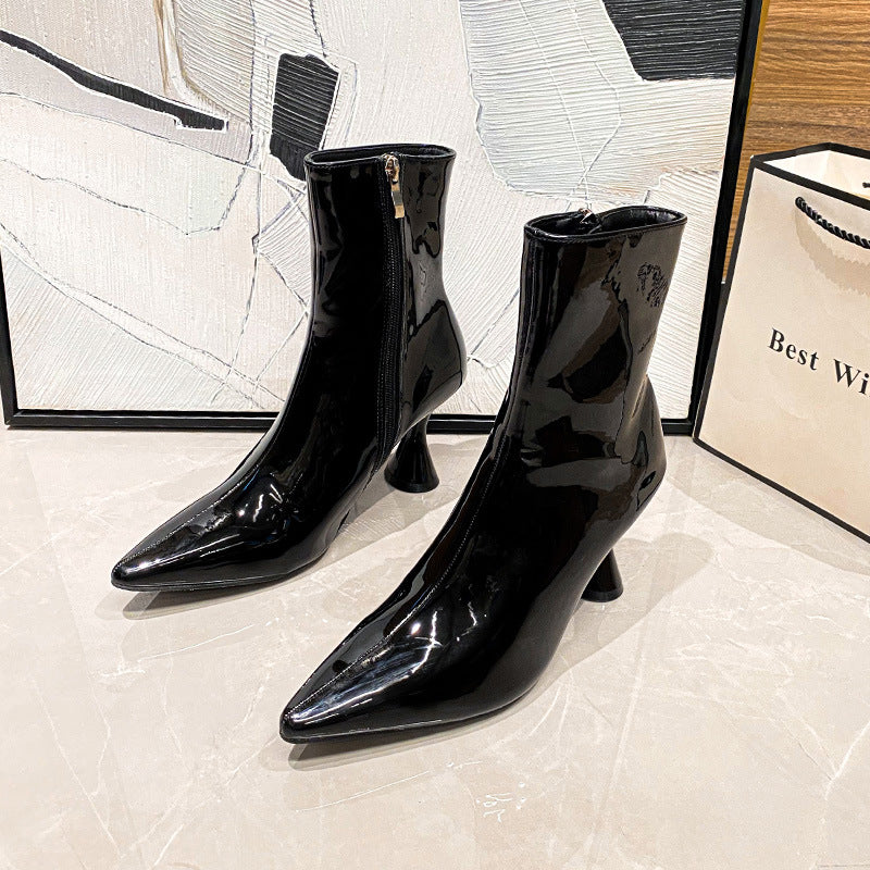 #Women# Boots #luxury #Pointed Toe Ankle Boots Side Zipper Shoes